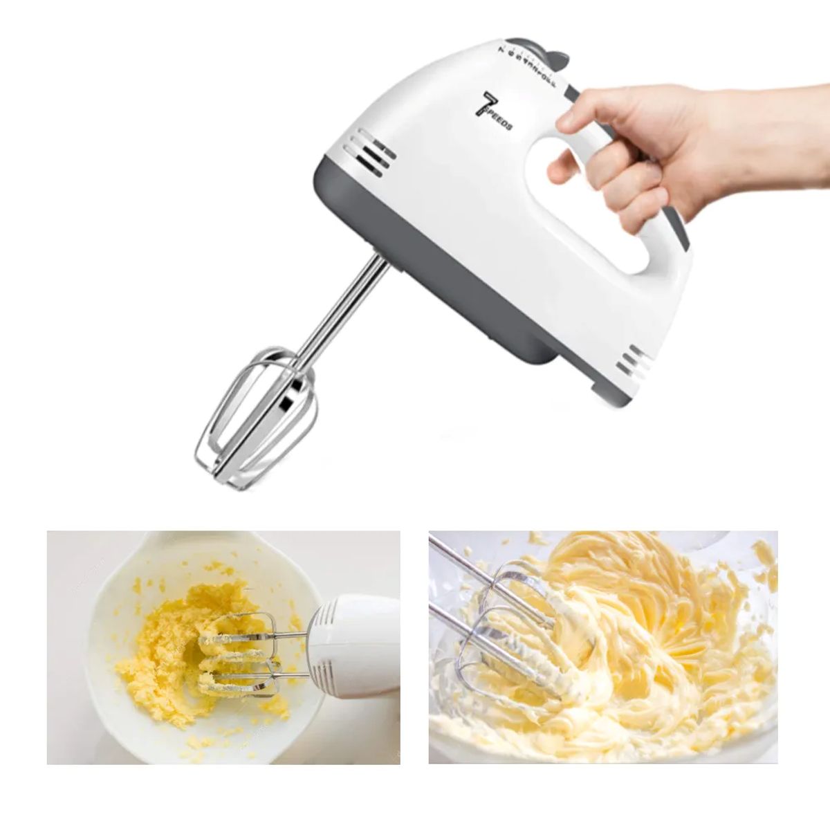 GENERICO - Batidora de Mano Eléctrica 260W – 7 Velocidades y Accesorios Incluidos