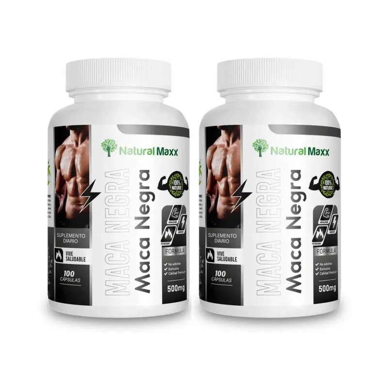 GENERICO - Maca Negra 100 Cápsulas Pack 2 Frascos Natural Maxx