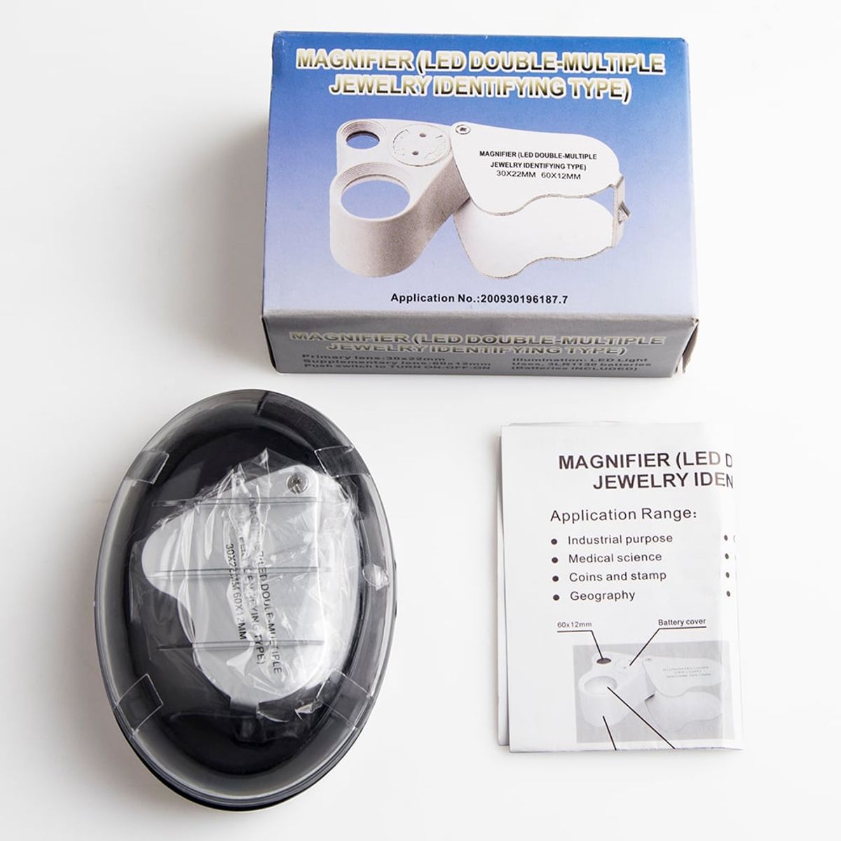 GENERICO - lupa entomologica doble lente 30x y 60x con luz led