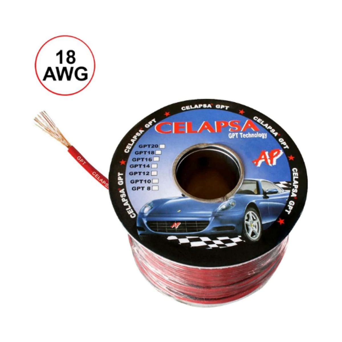 GENERICO - Cable Automotriz 18 AWG Rojo GPT-18R-MT CELAPSA x Metro
