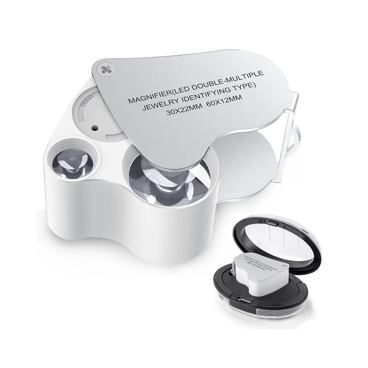 GENERICO - lupa 30x y 60x entomologica doble lente con luz led