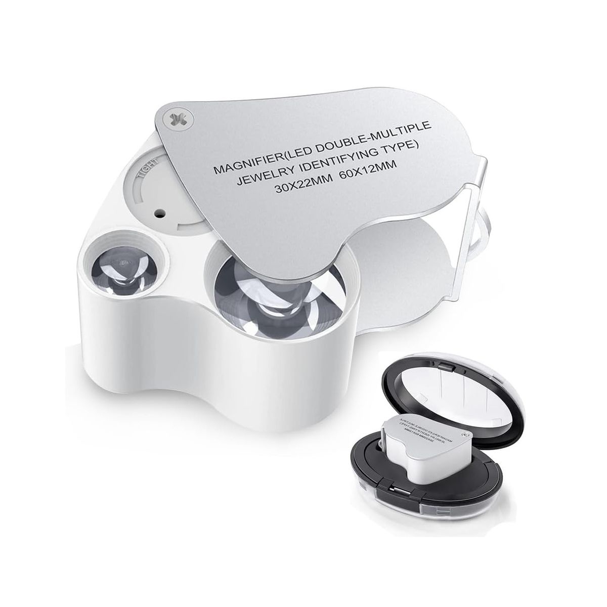 GENERICO - lupa 30x y 60x entomologica doble lente con luz led