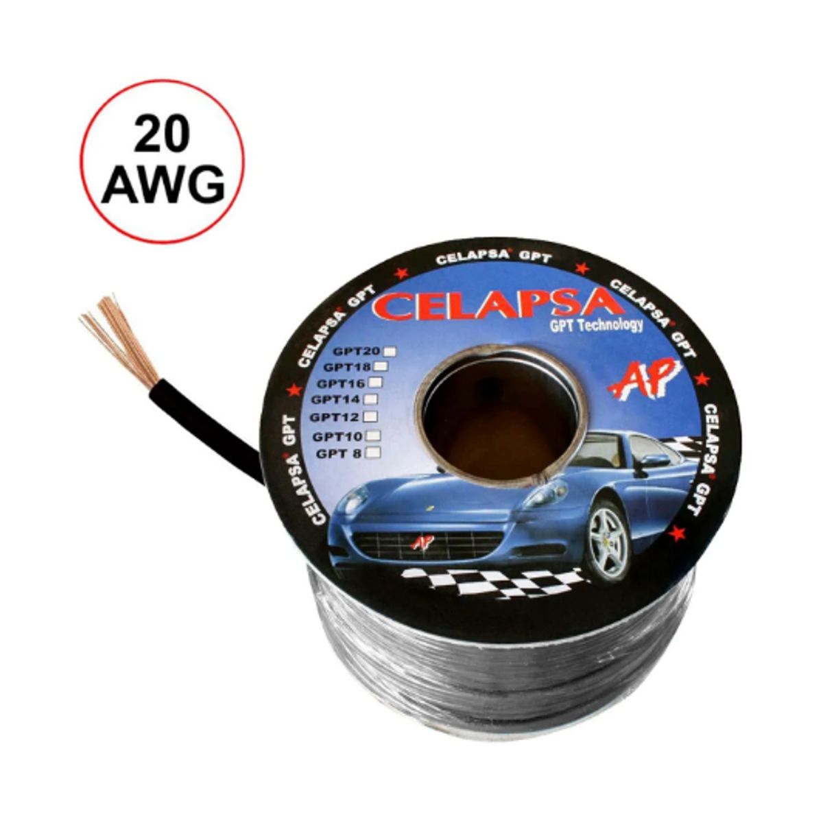 GENERICO - Cable Automotriz 20 AWG Negro GPT-20NG CELAPSA x Metro