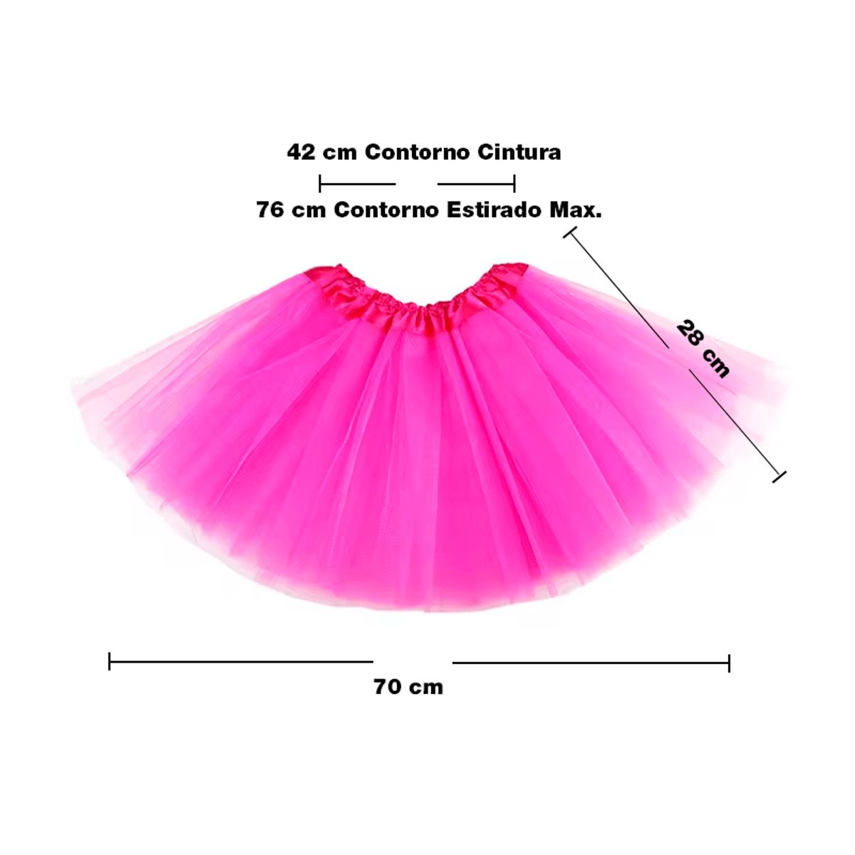 GENERICO - Falda Tutu Fucsia (3 a 8 años) fucsia
