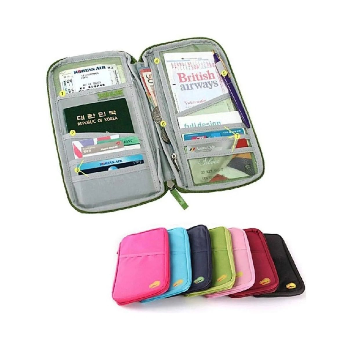 GENERICO - Funda Porta Pasaporte Organizador De Documentos Viaje