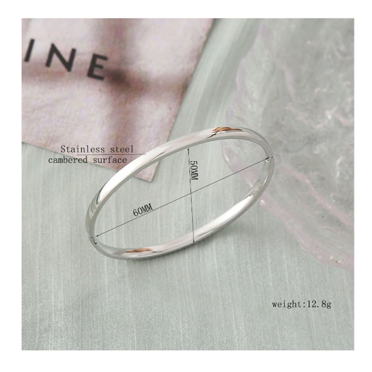 GENERICO - PULSERA LISA DE ACERO INOXIDABLE