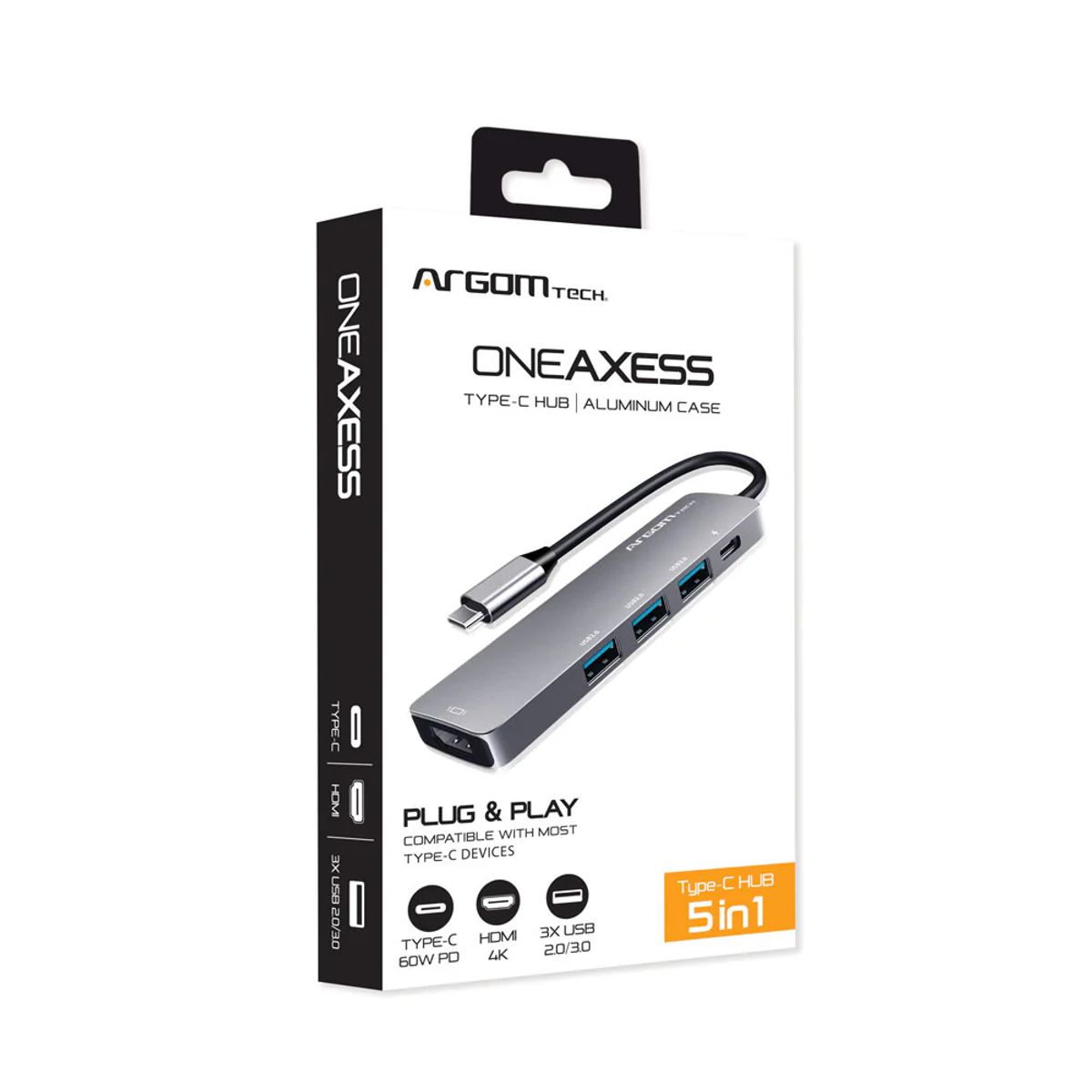 ARGOMTECH - ADAPTADOR 5 EN 1 TIPO C HUB ONEAXESS