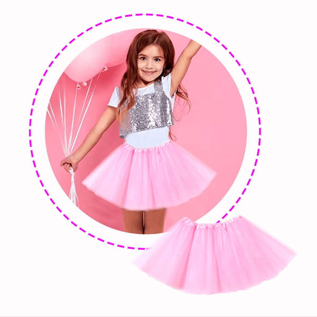 GENERICO - Falda Tutu Fucsia (3 a 8 años) rosado