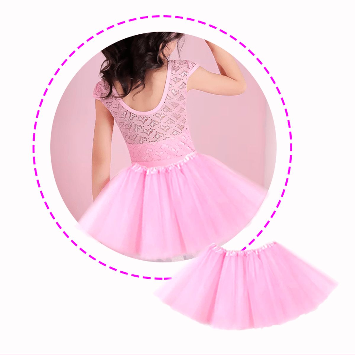 GENERICO - Falda Tutu Fucsia (3 a 8 años) rosado