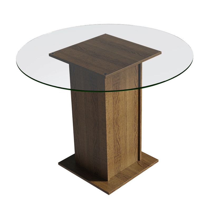 MADESA - Mesa de Comedor Redonda - Encimera Redonda de Cristal