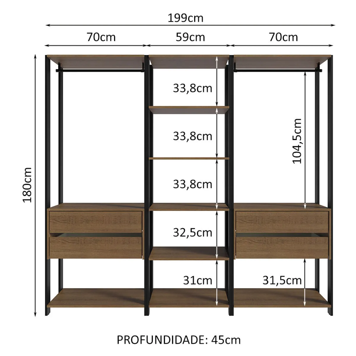 MADESA - Ropero Modulado Abierto Valencia 199 cm 02