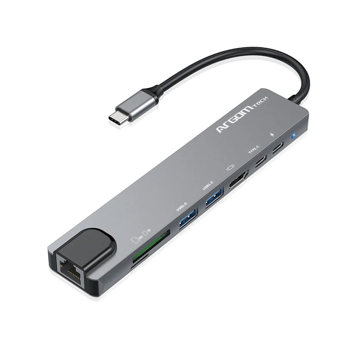 ARGOMTECH - ADAPTADOR 8 EN 1 TIPO C HUB ONEAXESS