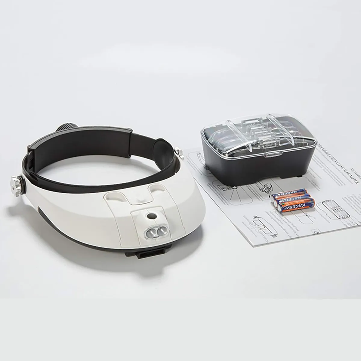 GENERICO - Lupa Visera de cabeza Con Luz Led y 5 Medidas de Aumento