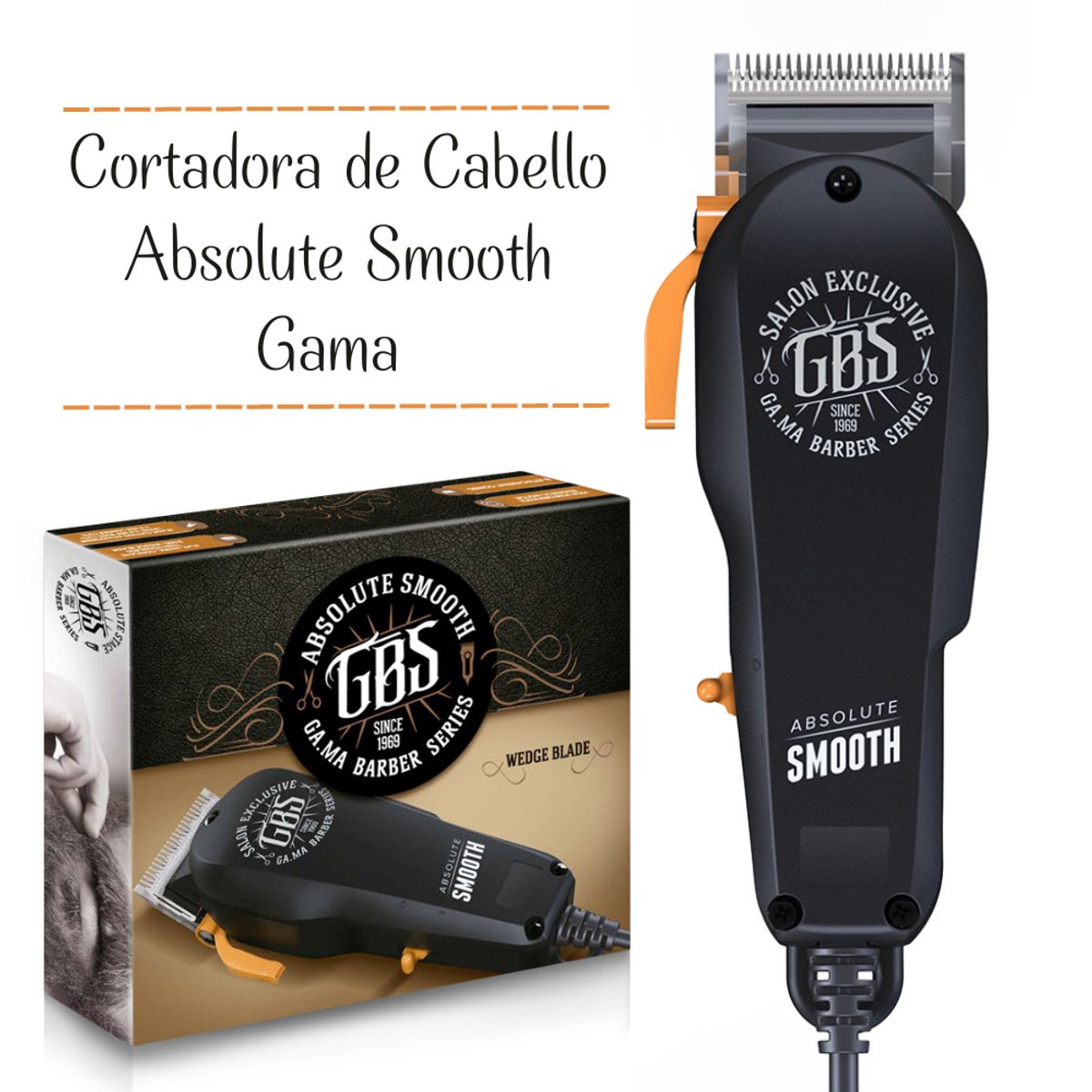 GAMA - Maquina Cortadora de Cabello GAMA Barber Series GBS Absolute Smooth