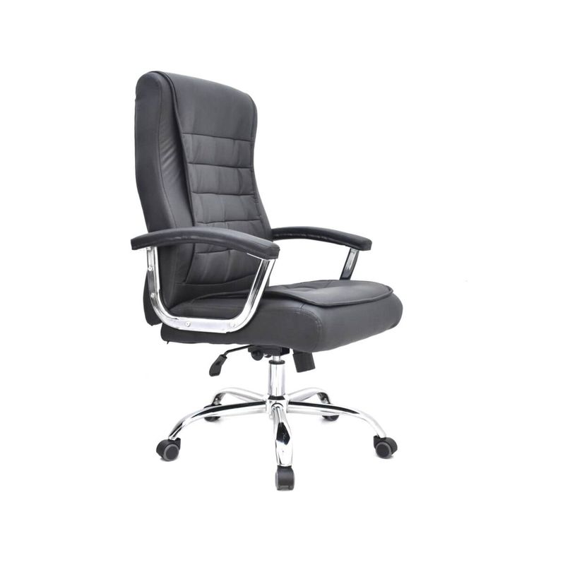 OFIDEAS - Silla De Escritorio Shiny Eco Negro Con Cabecero Ofideas
