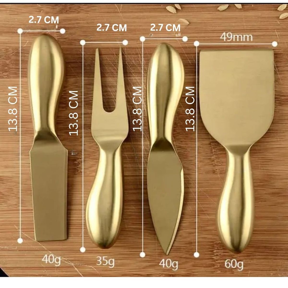 GENERICO - Set 4 Utensilios Golden Para Tablas de Queso & Charcuteria