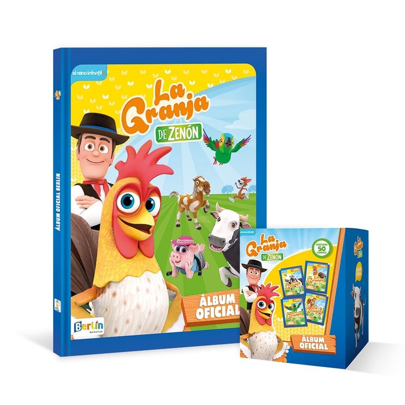 EDITORIAL BERLIN - La Granja de Zenon, 1 album tapa DURA + 1  PAQUETON (50 sobres)