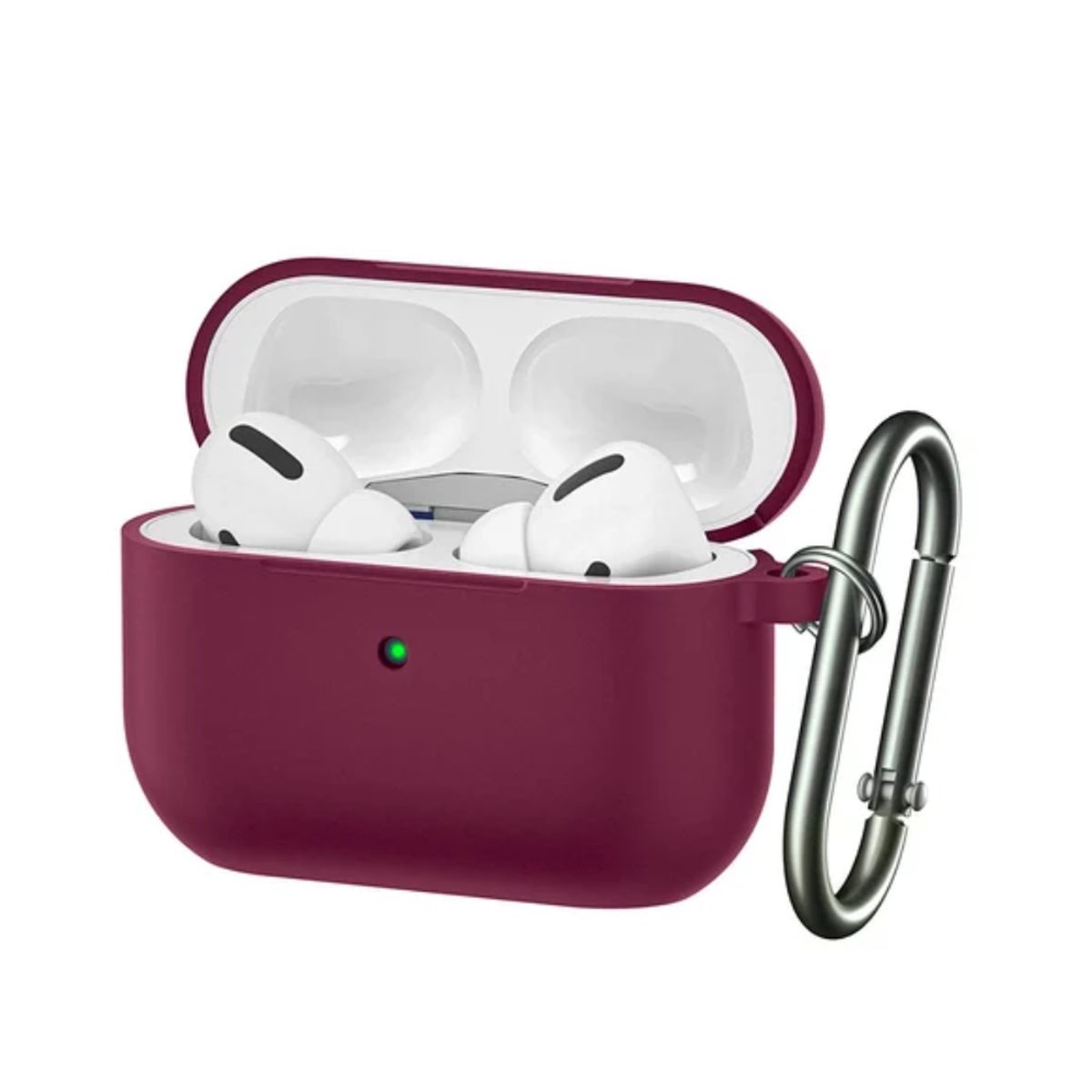 GENERICO - Silicone Case Con Gancho Para Airpods Pro 1 Y 2 - GUINDA