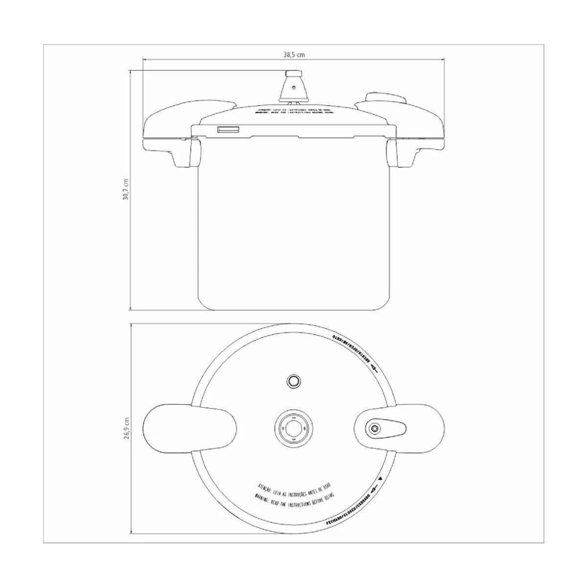 TRAMONTINA - Olla de Presión Tramontina Valência en Aluminio Pulido 24 cm 10 L