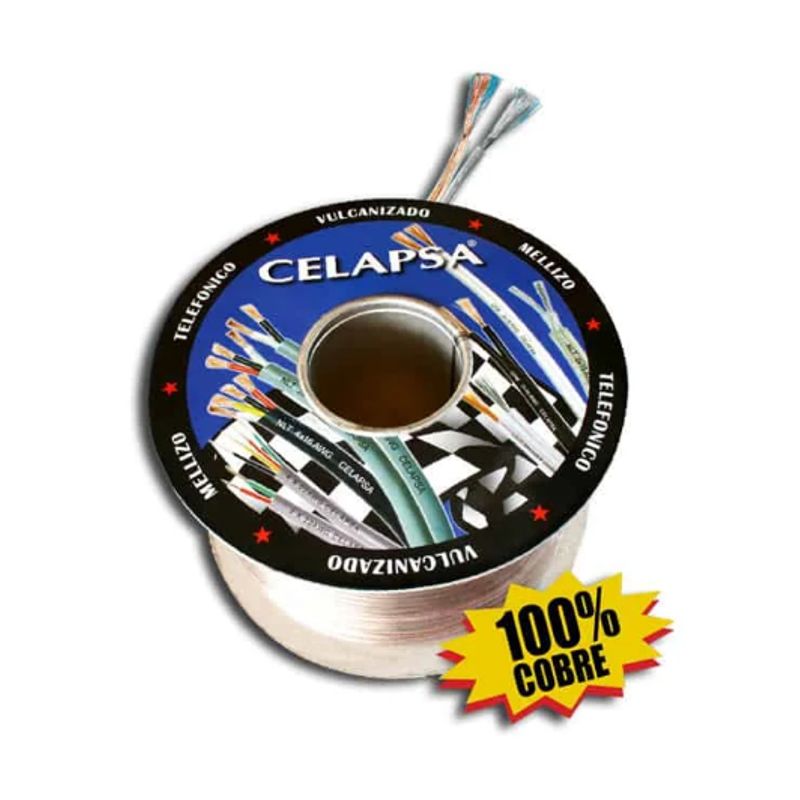 GENERICO - Cable Mellizo Cristal 16 AWG 100 Metros AP-16C CELAPSA x Rollo