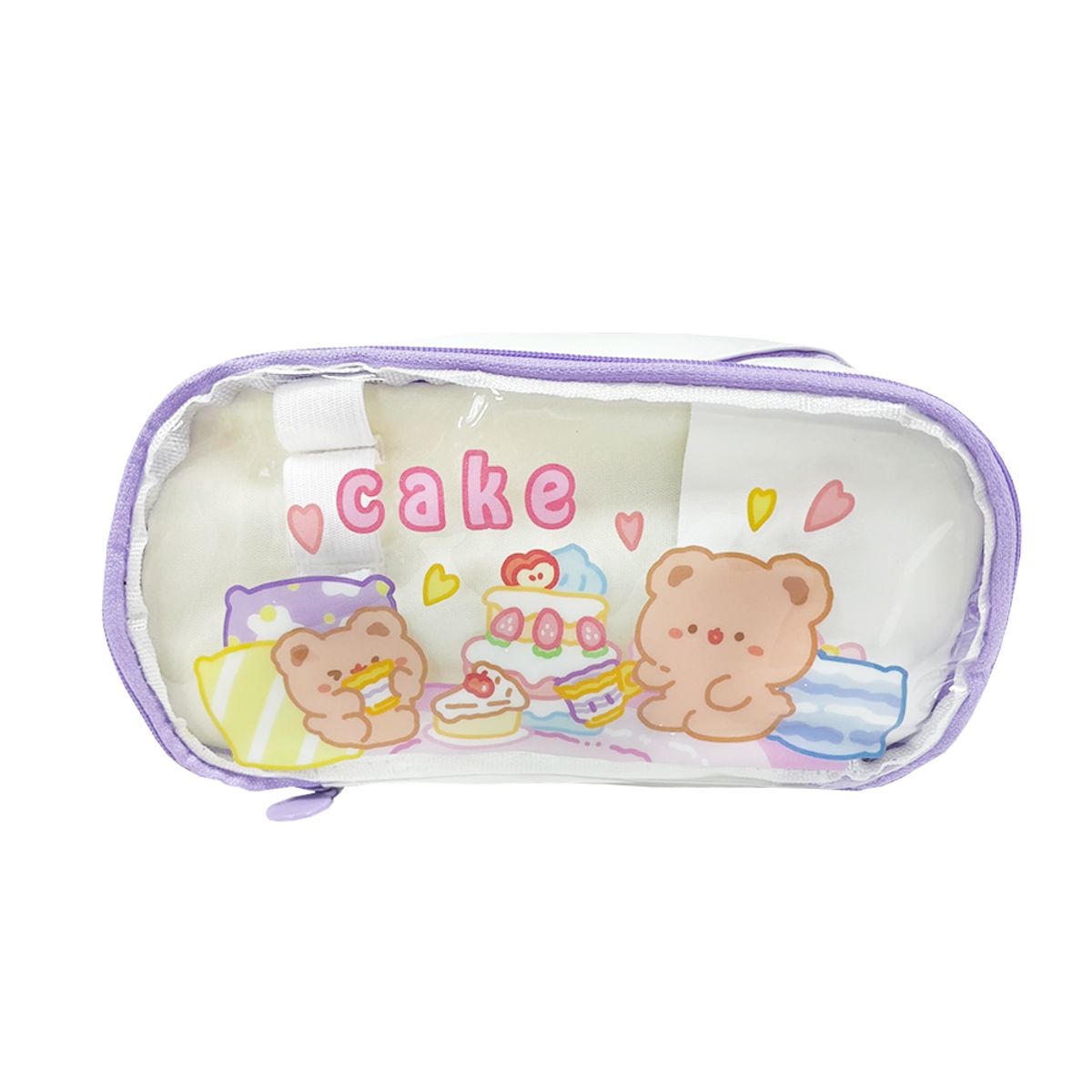 GENERICO - Cartuchera Triple Cierrre Happy Pets Morado