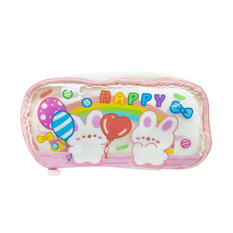 GENERICO - Cartuchera Triple Cierrre Happy Pets Rosado