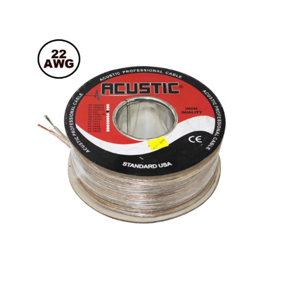 GENERICO - Cable Mellizo Cristal 22AWG 100 Mts AC-22C ACUSTIC
