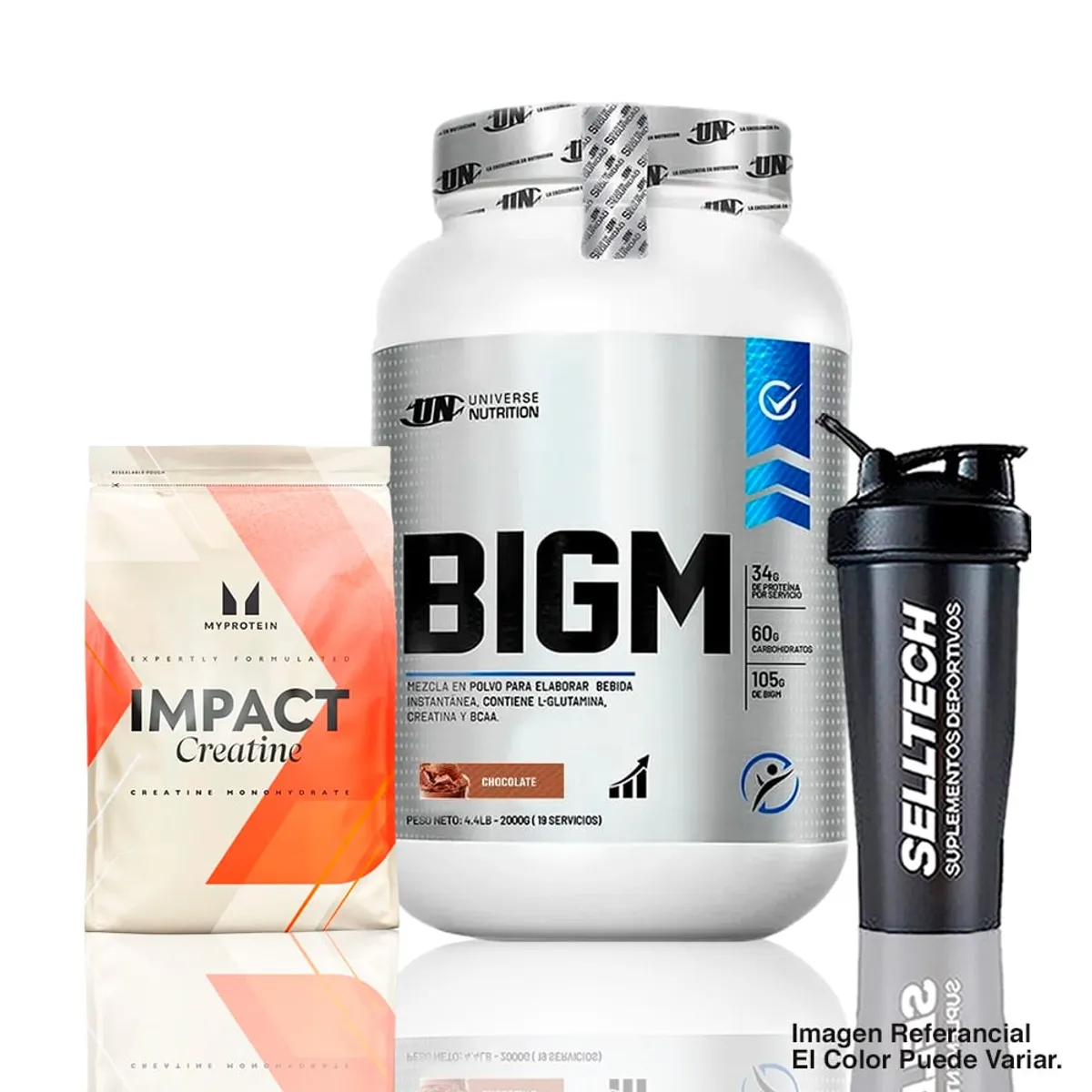 UNIVERSE NUTRITION - Proteína UN Bigm 2 kg Chocolate+Creatina Myprotein 250gr+Shaker