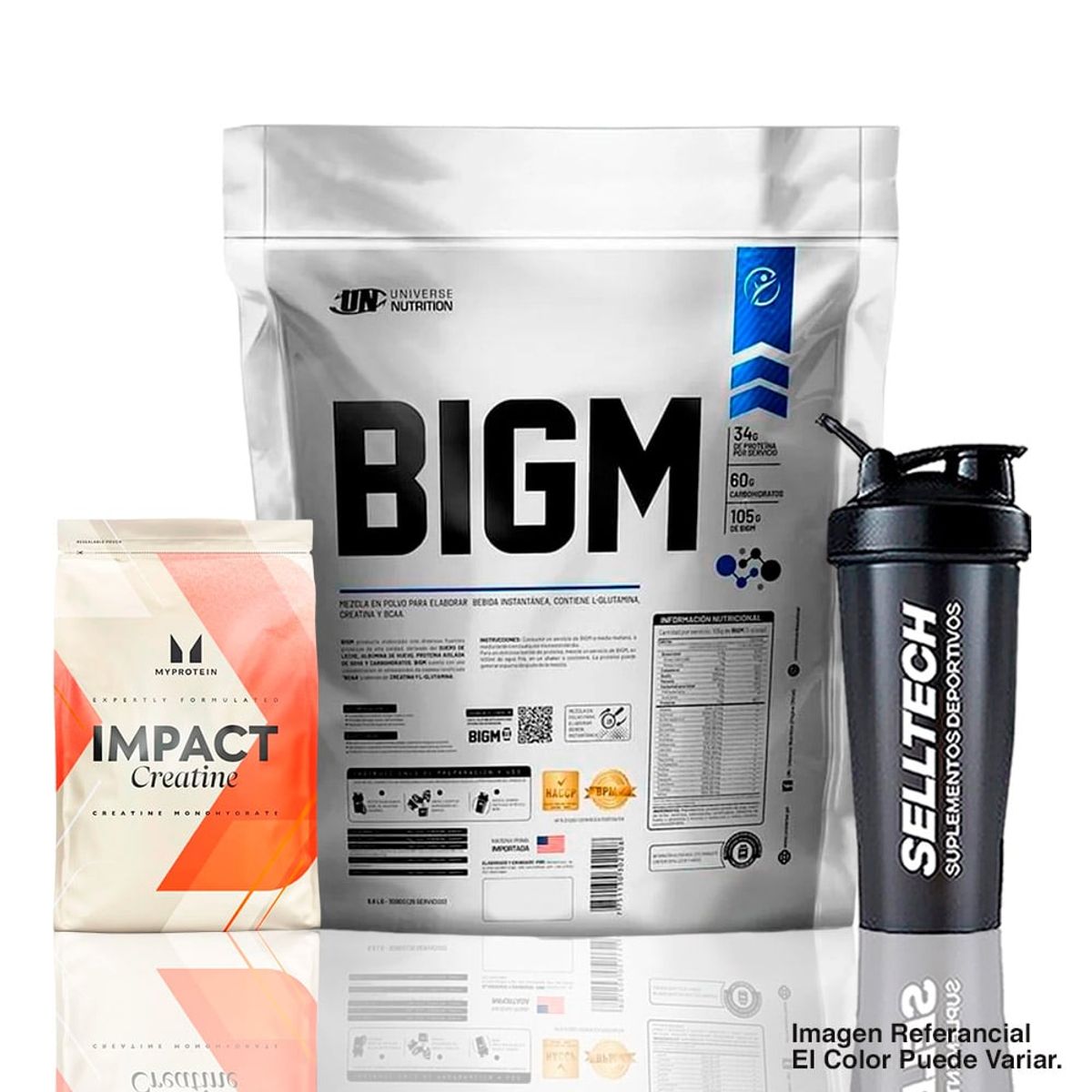 UNIVERSE NUTRITION - Proteína UN Bigm 3 kg Cookies+Creatina Myprotein 250gr+Shaker