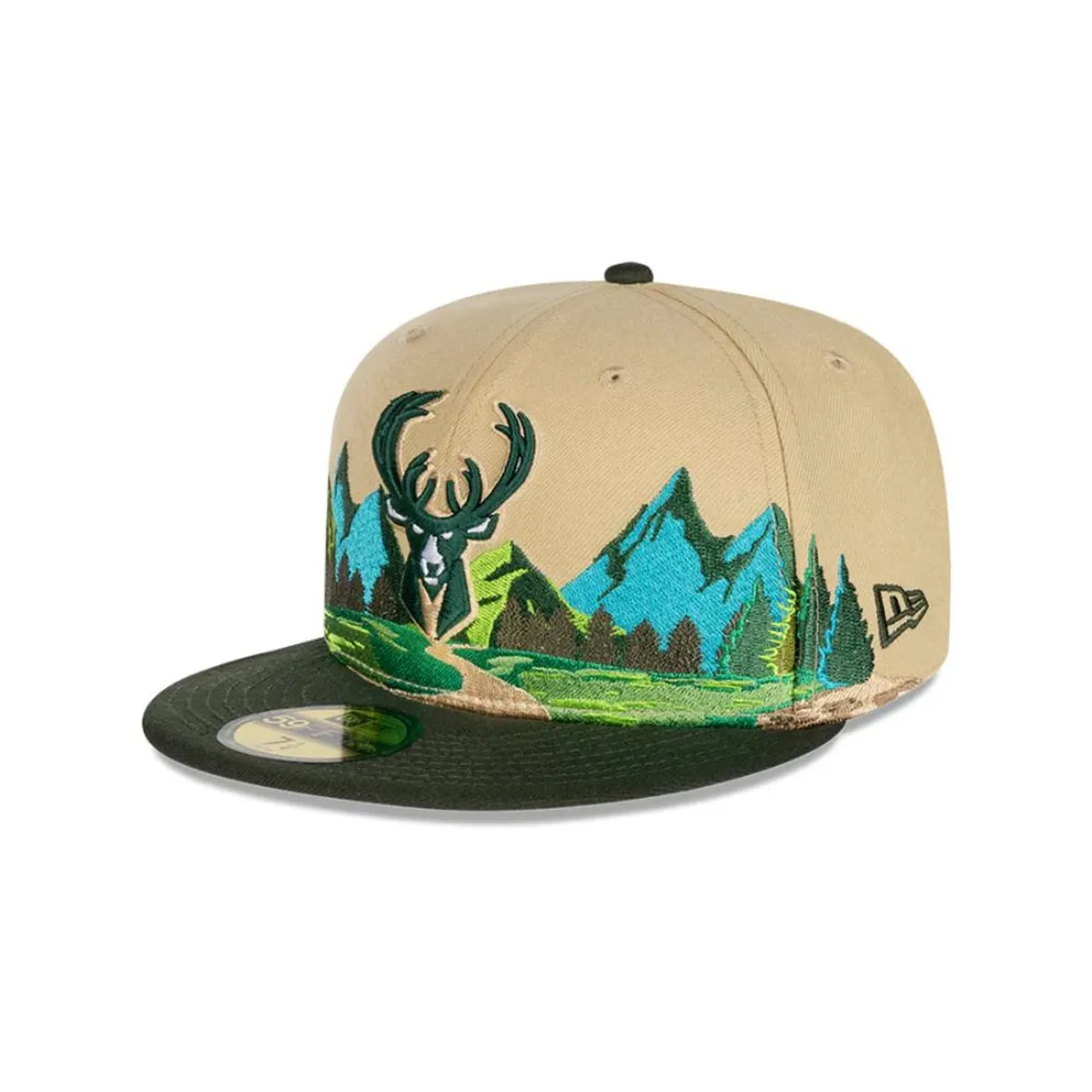 NEW ERA - Gorra 59Fifty Milwaukee Bucks Team Landscape Beige