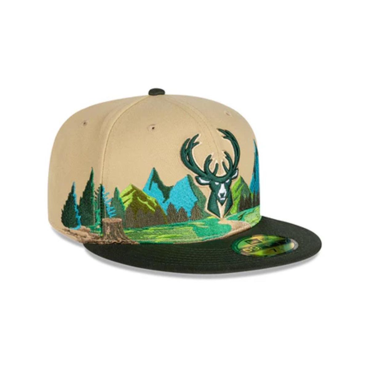 NEW ERA - Gorra 59Fifty Milwaukee Bucks Team Landscape Beige