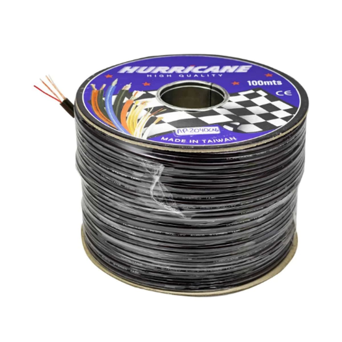 HURRICANE - Cable Mellizo Estéreo Siliconado Negro AP-2040CNG HURRICANE x Rollo