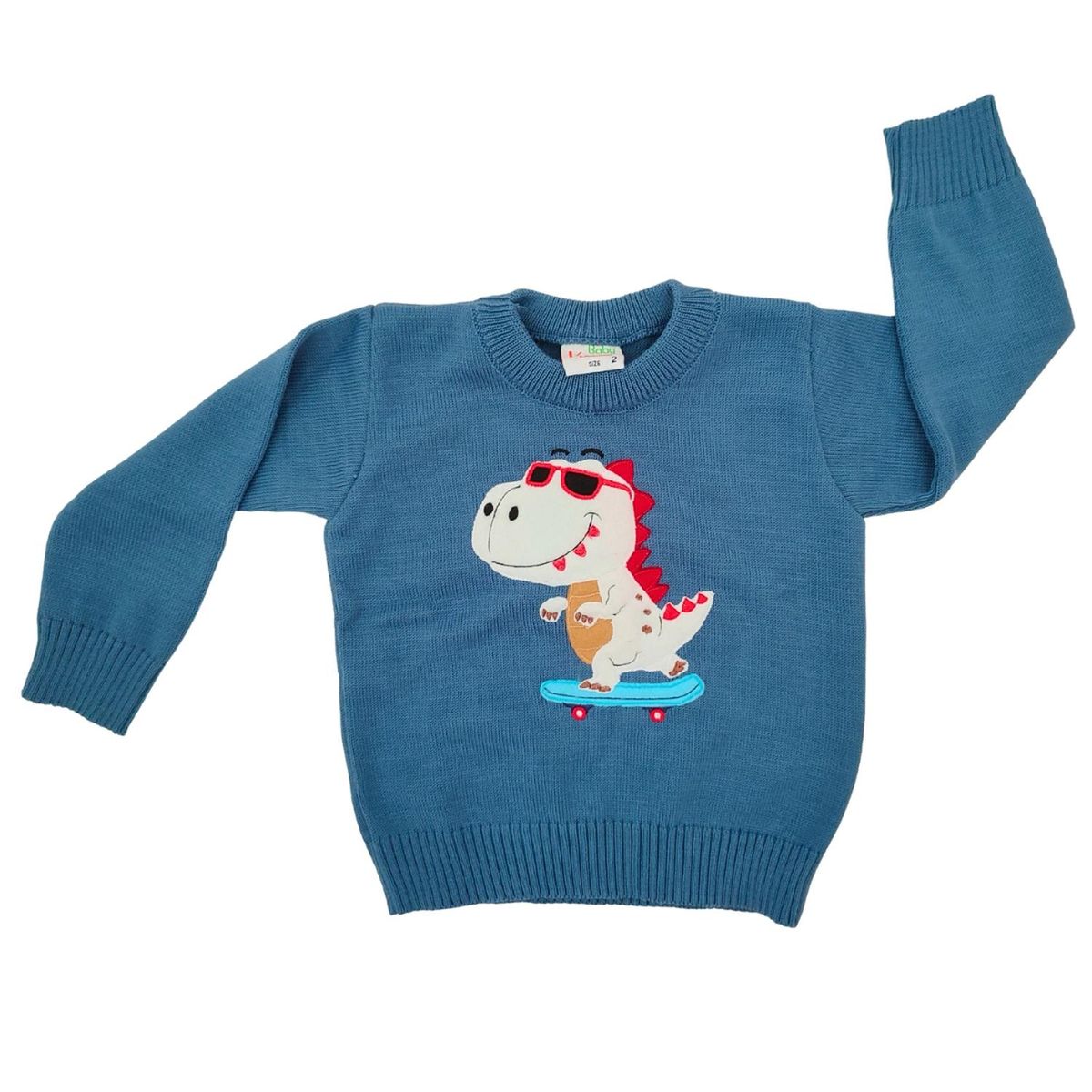 GENERICO - Chompa Bebe Hilo - Dino Fun - Cemento