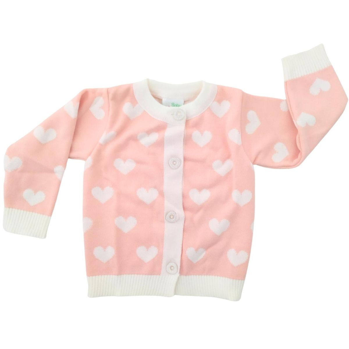 GENERICO - Chompa Bebe Hilo - Corazones - Melon