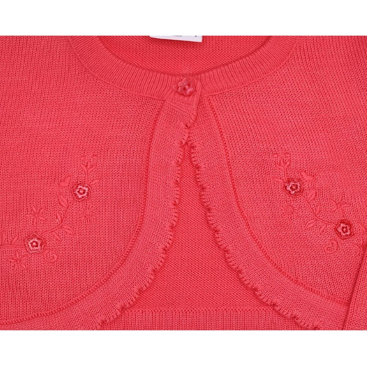 GENERICO - Bolero Bebe - Hilo Algodón - Florecita - Coral