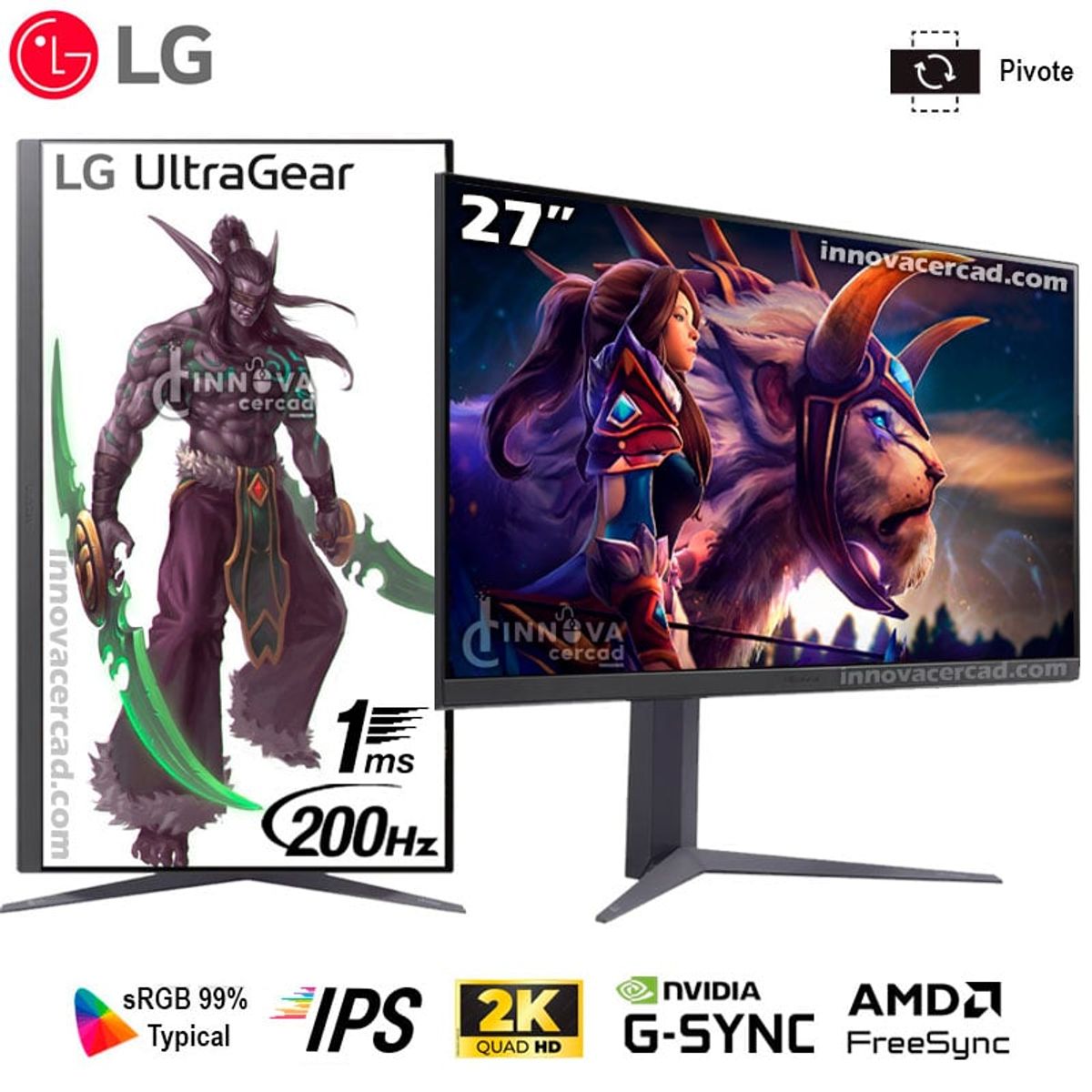 LG - Monitor LG UltraGear 27GS75Q-B 27 2K QHD IPS 200HZ 1MS HDR G-Sync