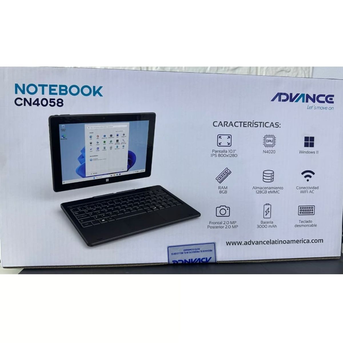 ADVANCE - LAPTOP ADVANCE CN4058 2 EN 1 CELERON N4020 8GB RAM 128GB EMMC 10.1" IPS