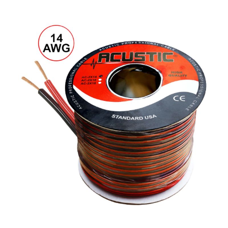 GENERICO - Cable Mellizo RN Cristal 14AWG AC-2X14 ACUSTIC x Rollo