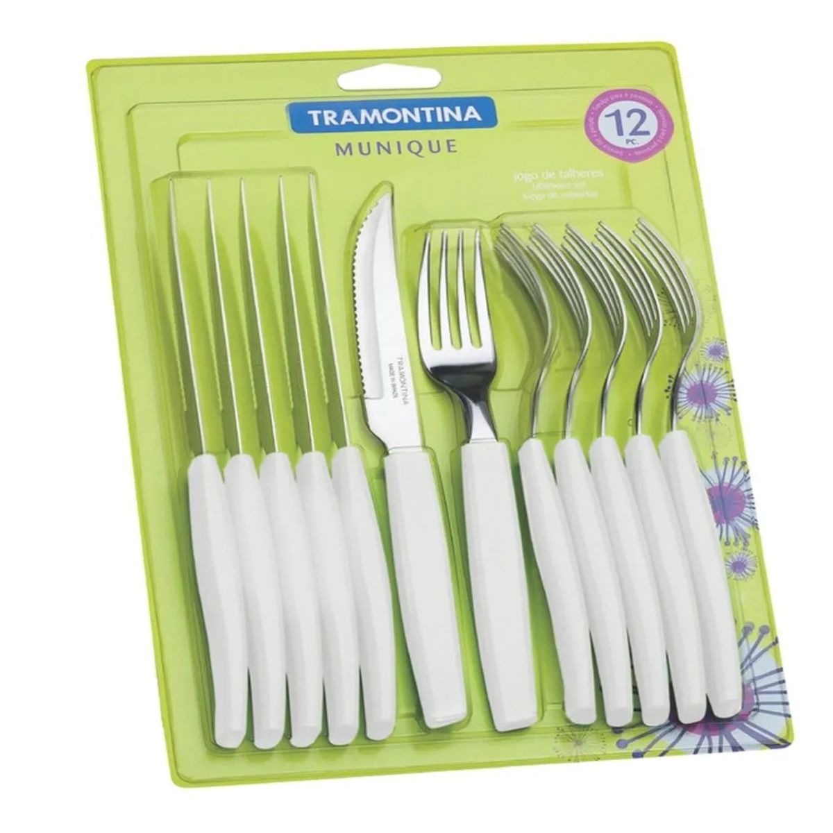 TRAMONTINA - Juego De Cubiertos por 12 Munique Blanco - Tramontina