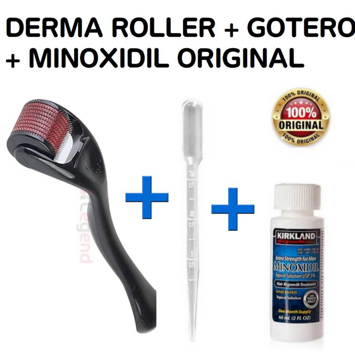 KIRKLAND - Minoxidil liquido 60ml + derma roller