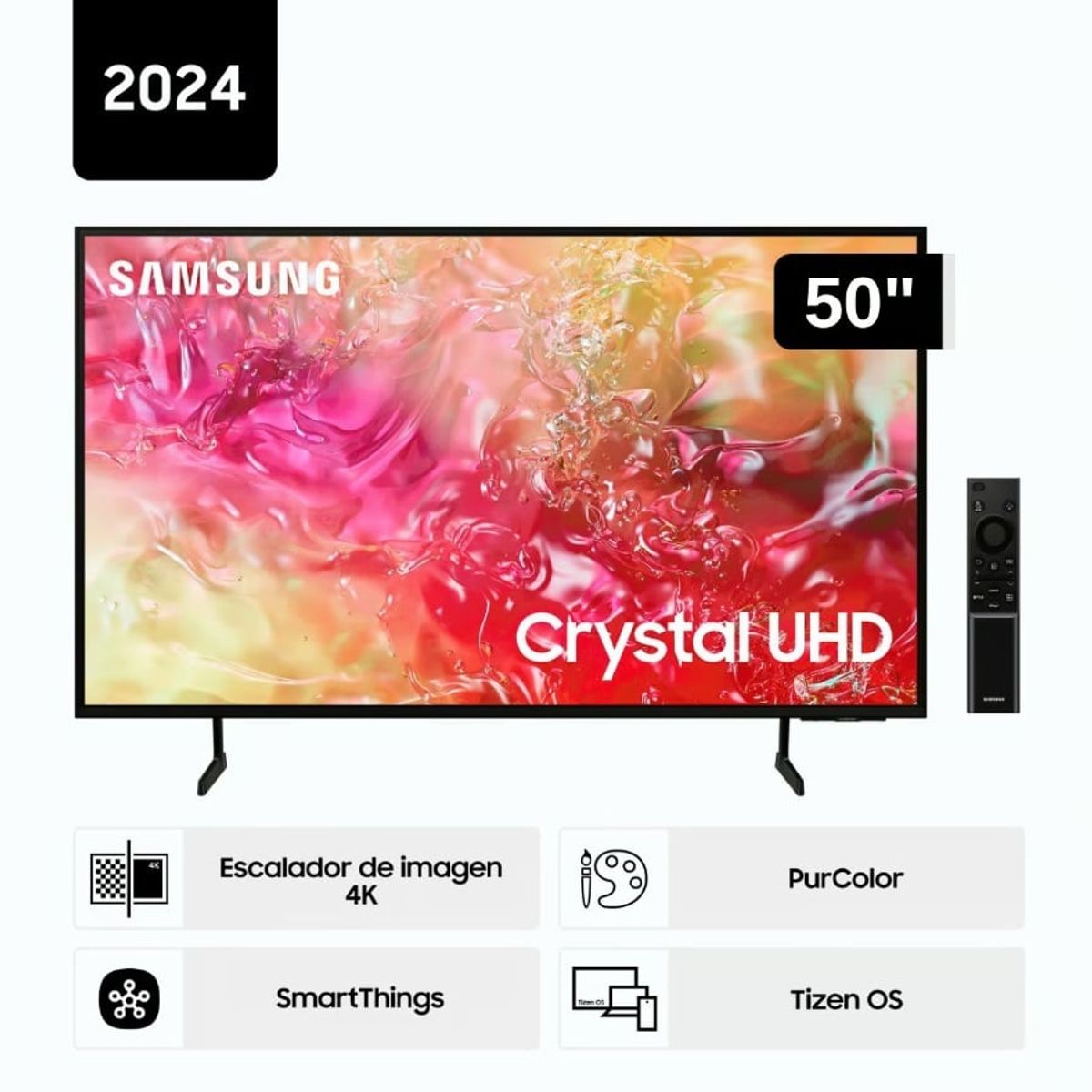 SAMSUNG - Televisor Samsung LED 50'' Crystal UHD 4K 50DU7000 Tizen OS Smart TV - Nuevo 2024