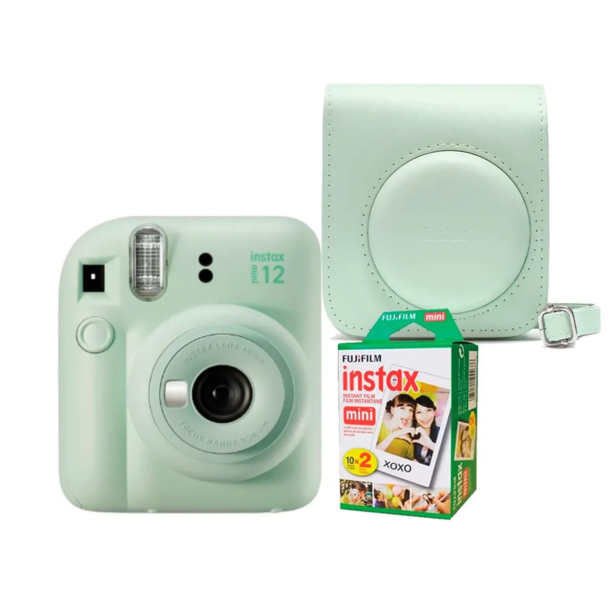 FUJIFILM - Camara Fujifilm Instax Mini 12 Verde+Estuche12+Peliculax20