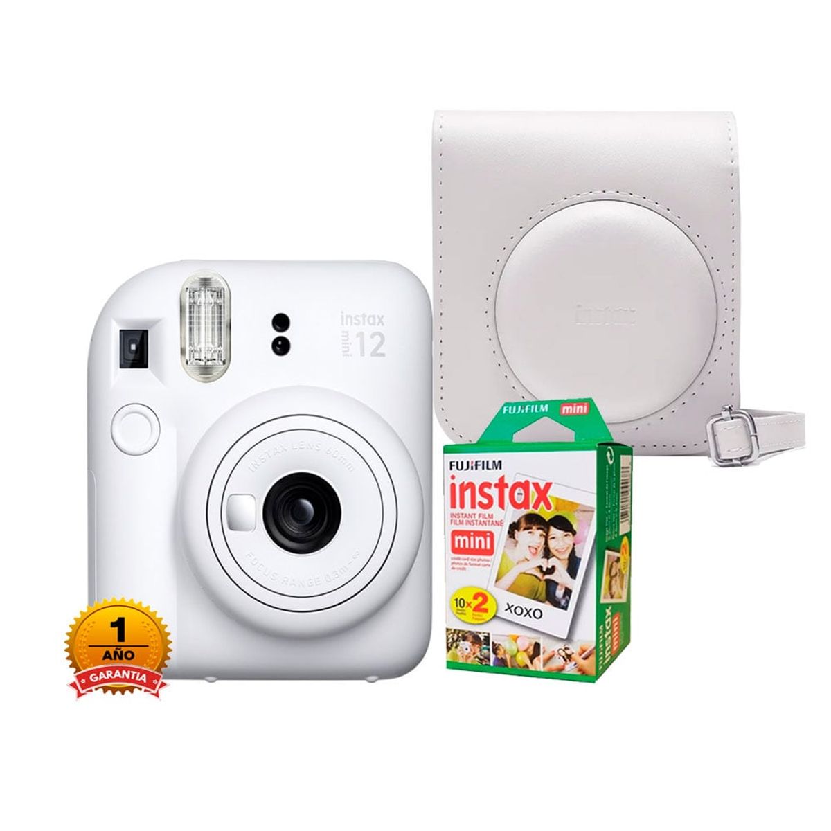 FUJIFILM - Camara Fujifilm Instax Mini 12 Blanco+Estuche12+Peliculax20