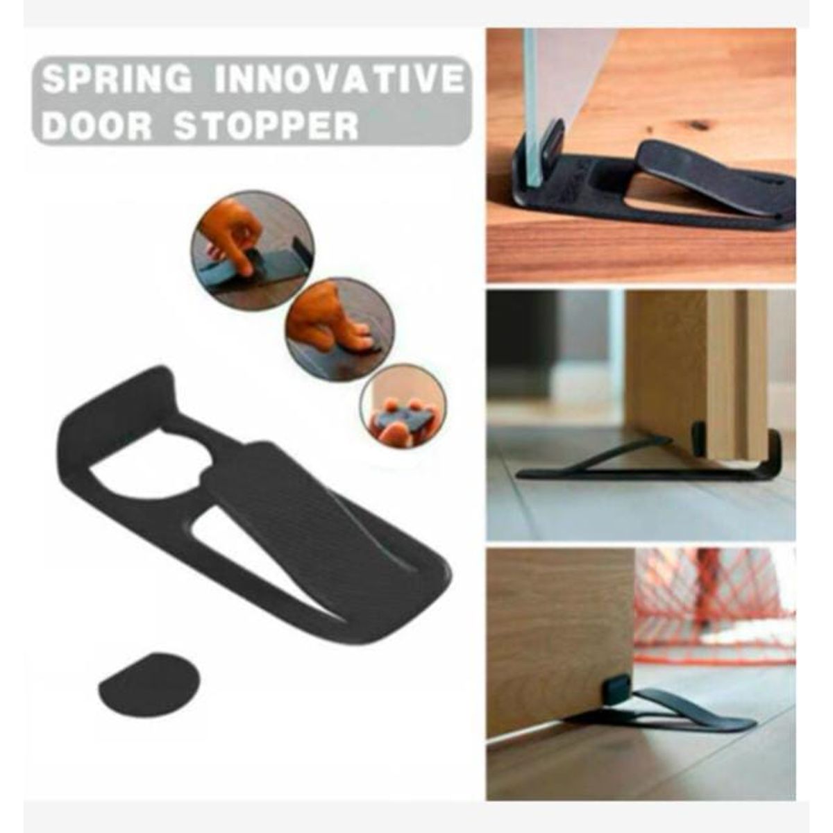 GENERICO - Pack 3 topes de puerta multifuncional tipo resorte