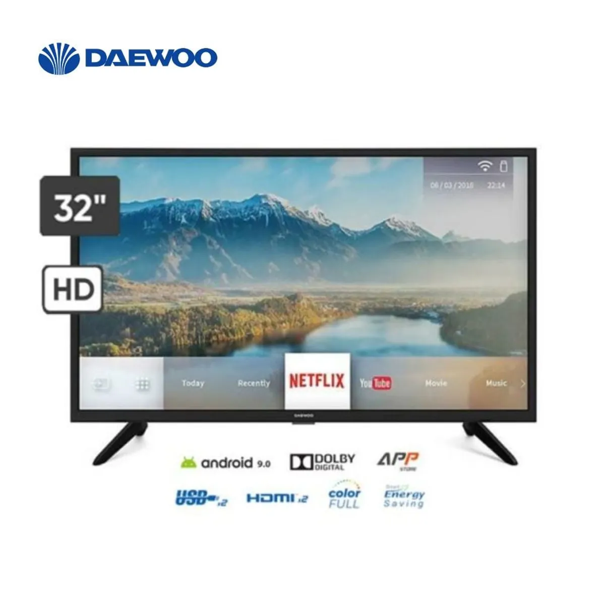 DAEWOO - Televisor LED 32 HD SMART TV DAEWOO DW-32A214HD DIGITAL