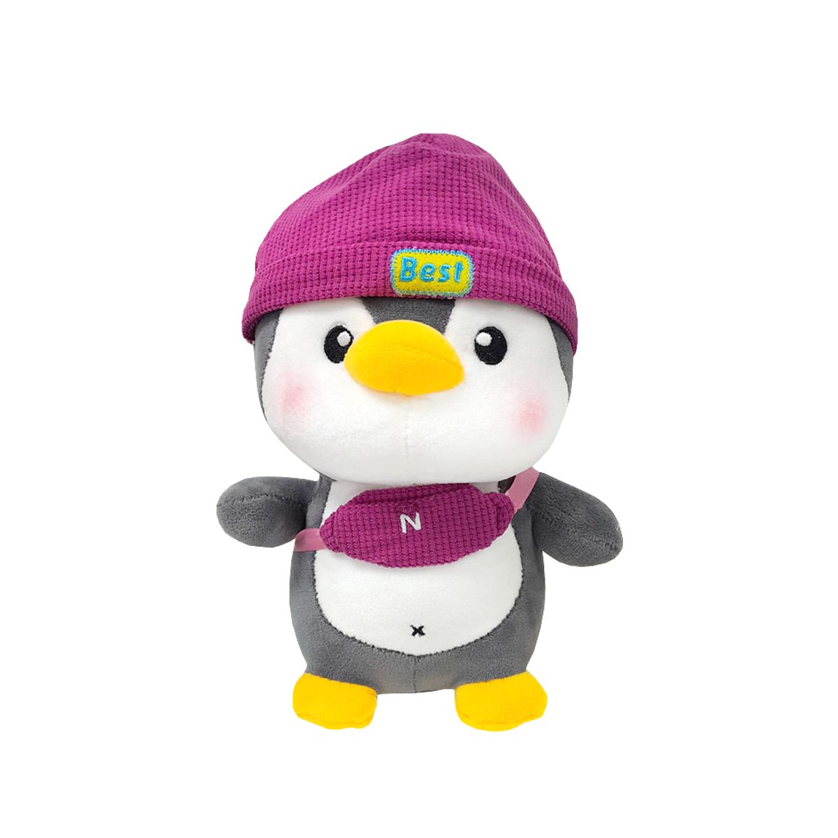 GENERICO - Peluche Pinguino con Morral Best Guinda 25 cm