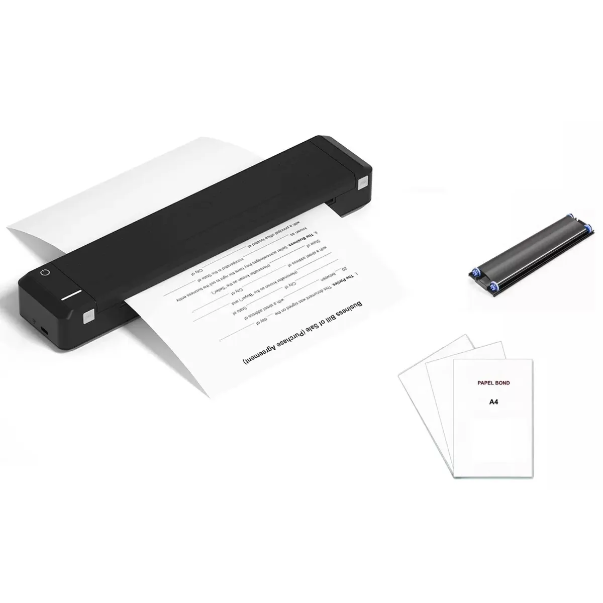 JPSYSTEMS - Impresora portátil transferencia USB Bluetooth imprime en hoja bond A4 TD810 + 1 ribbon + cobertor