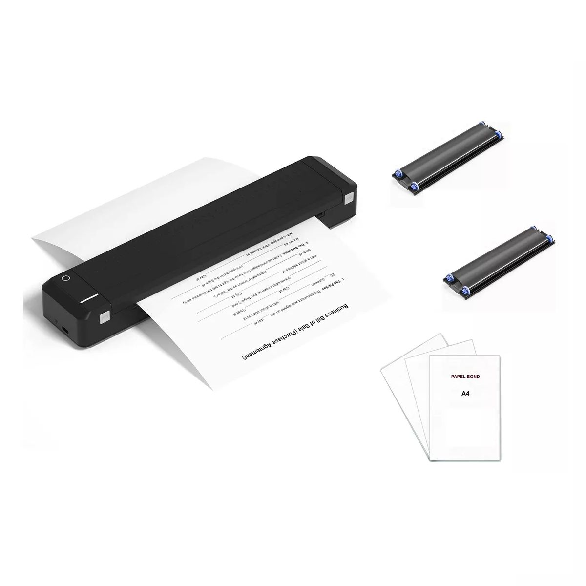 JPSYSTEMS - Impresora portátil transferencia USB Bluetooth imprime en hoja bond A4