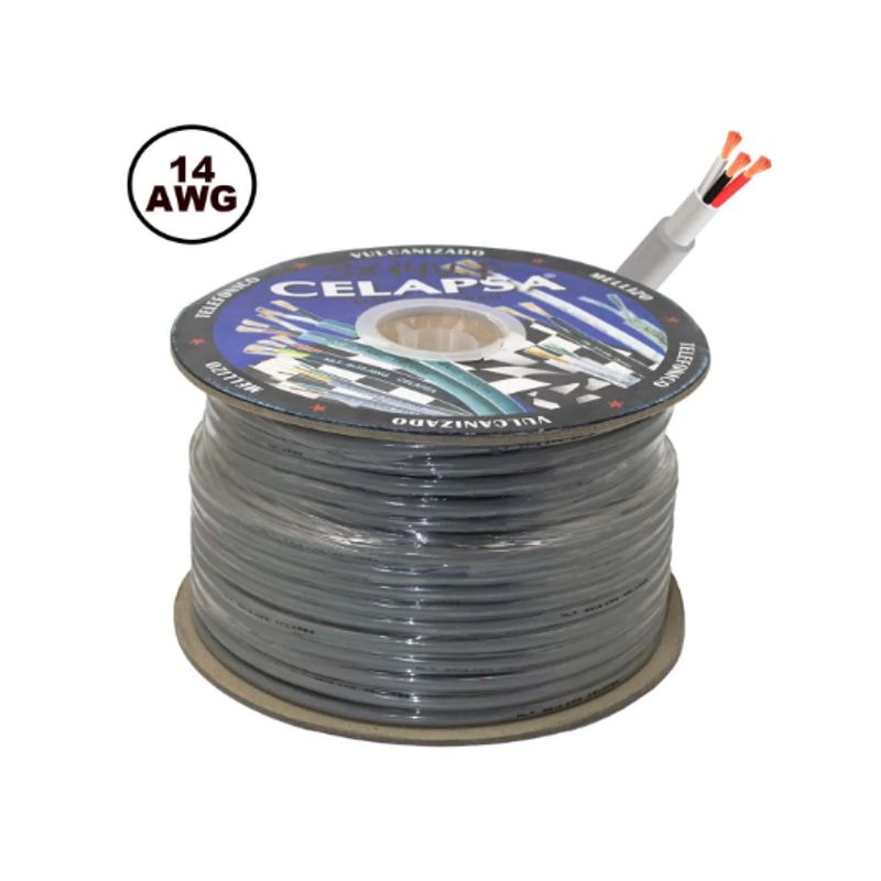 GENERICO - Cable Vulcanizado Flexible Tripolar 14 AWG 100 Mts 3X14V-F CELAPSA