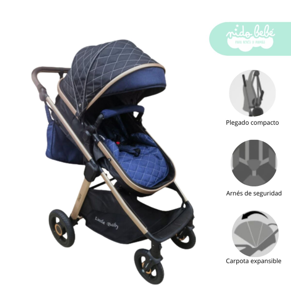 GENERICO - Coche Moises de bebe Tokio Azul